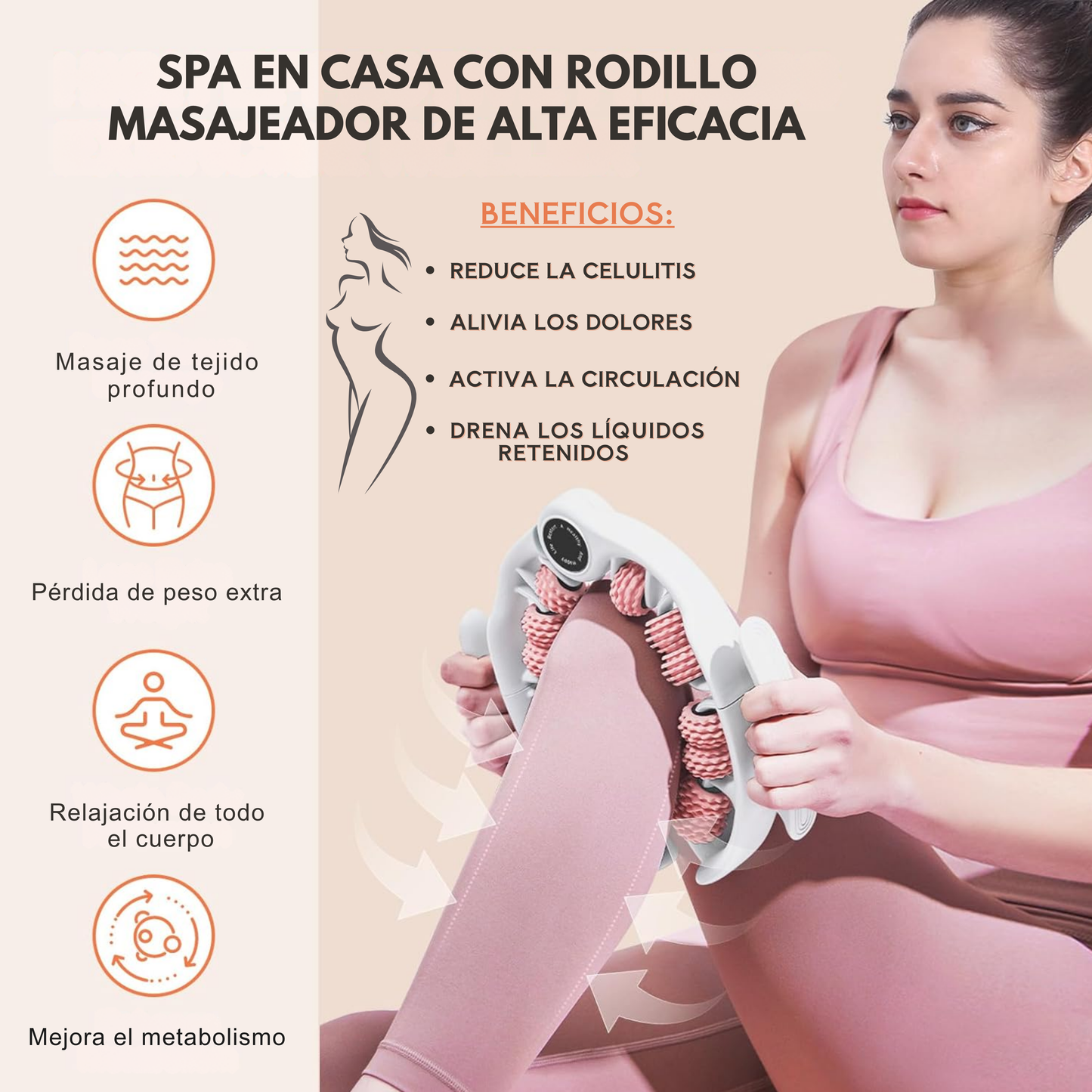 Masajeador Anticelulítico y para el Alivio de Dolores Musculares